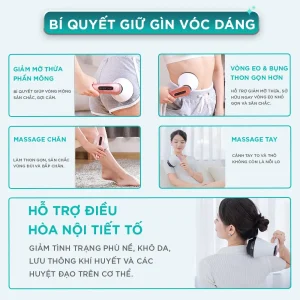 Máy massage rung cầm tay KINGTECH YT-1803 hỗ trợ massage mông, eo, bụng, chân, tay và điều hòa nội tiết tố