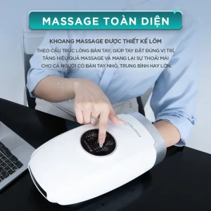 Máy Massage tay Chuyên Sâu KINGTECH KH-690 Khoang massage thiết kế ôm theo lòng bàn tay giúp massage thoải mái và đúng vị trí