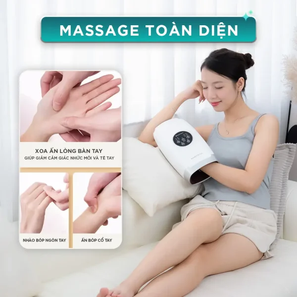 Máy Massage tay Chuyên Sâu KINGTECH KH-690 giúp massage toàn diện bàn tay, giảm nhức mỏi và tê tay