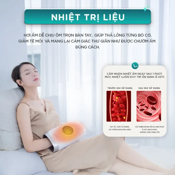 Máy Massage tay Chuyên Sâu KINGTECH KH-690 tích hợp nhiệt trị liệu giúp làm ấm bàn tay và giảm tê mỏ