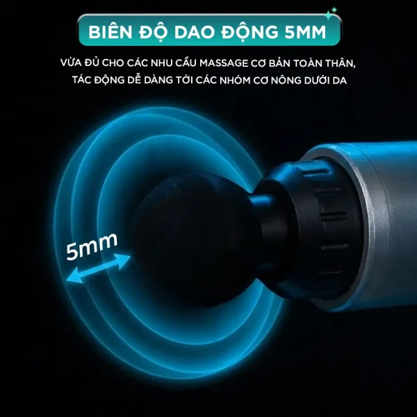 Súng Massage Cầm Tay KINGTECH KH-320 có biên động dao động là 5mm