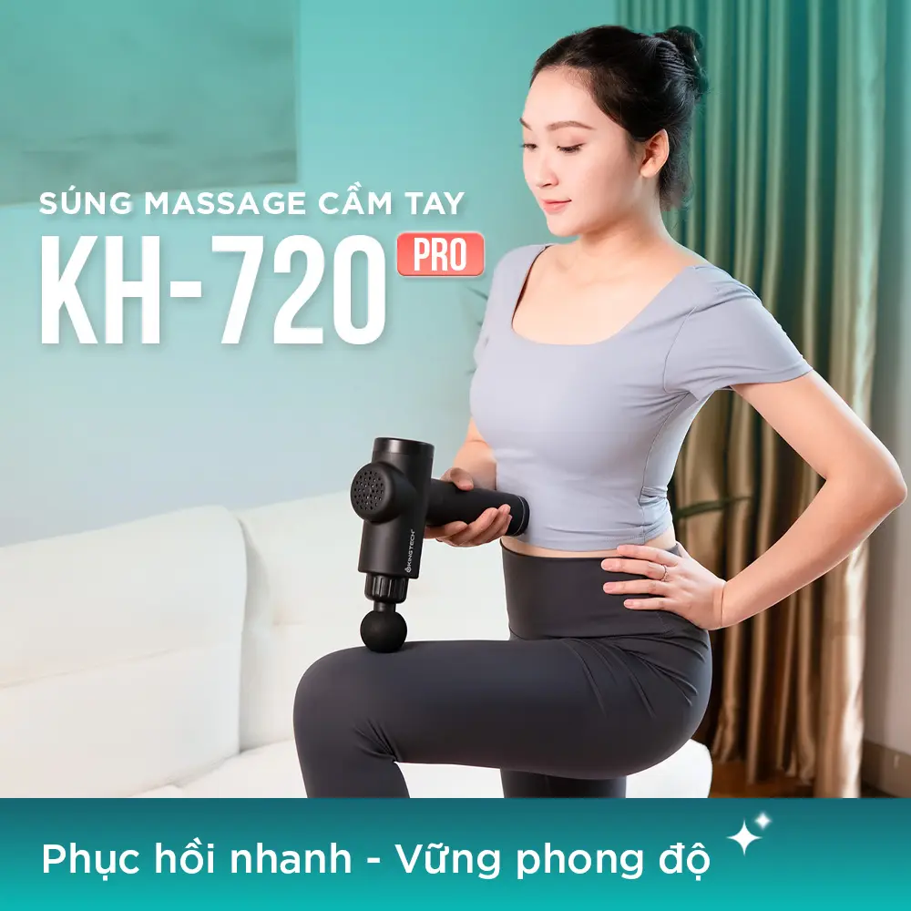 Súng Massage Cầm Tay KINGTECH KH-720 PRO hồi phục nhanh chóng