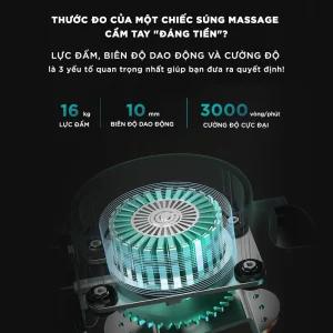 Súng Massage Cầm Tay KINGTECH KH-720 PRO thước đo chuẩn cho một chiếc súng massage