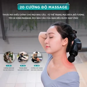 Súng Massage Cầm Tay KINGTECH KH-720 PRO lên tới 20 mức cường độ khác nhau