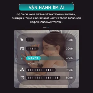 Súng Massage Cầm Tay KINGTECH MAX-1S có độ ồn chỉ 40dB
