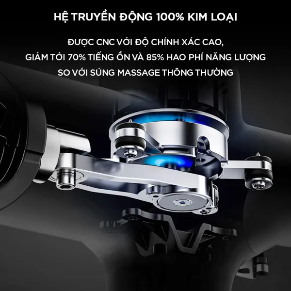 Súng Massage Cầm Tay KINGTECH MAX-1S có động cơ làm từ 100% kim loại