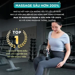 Súng Massage Cầm Tay KINGTECH MAX-1S có lực massage sâu hơn tới 200%