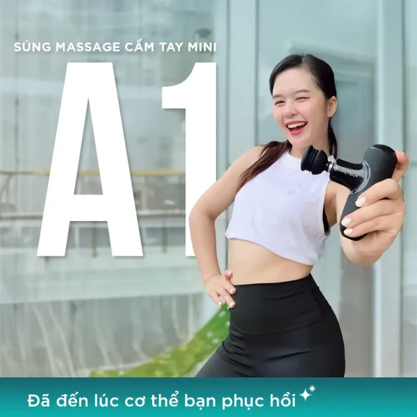 Súng Massage Cầm Tay Mini KINGTECH A1 hỗ trợ phục hồi cơ bắp