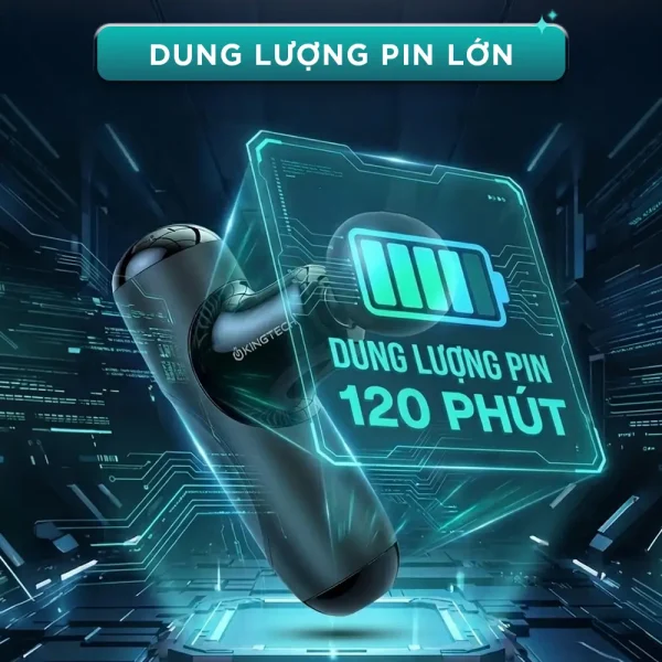 Súng Massage Cầm Tay Mini KINGTECH A1 dung lượng pin lớn sử dụng lên tới 120 phút