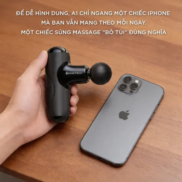 Súng Massage Cầm Tay Mini KINGTECH A1 nhỏ gọn vừa với bàn tay
