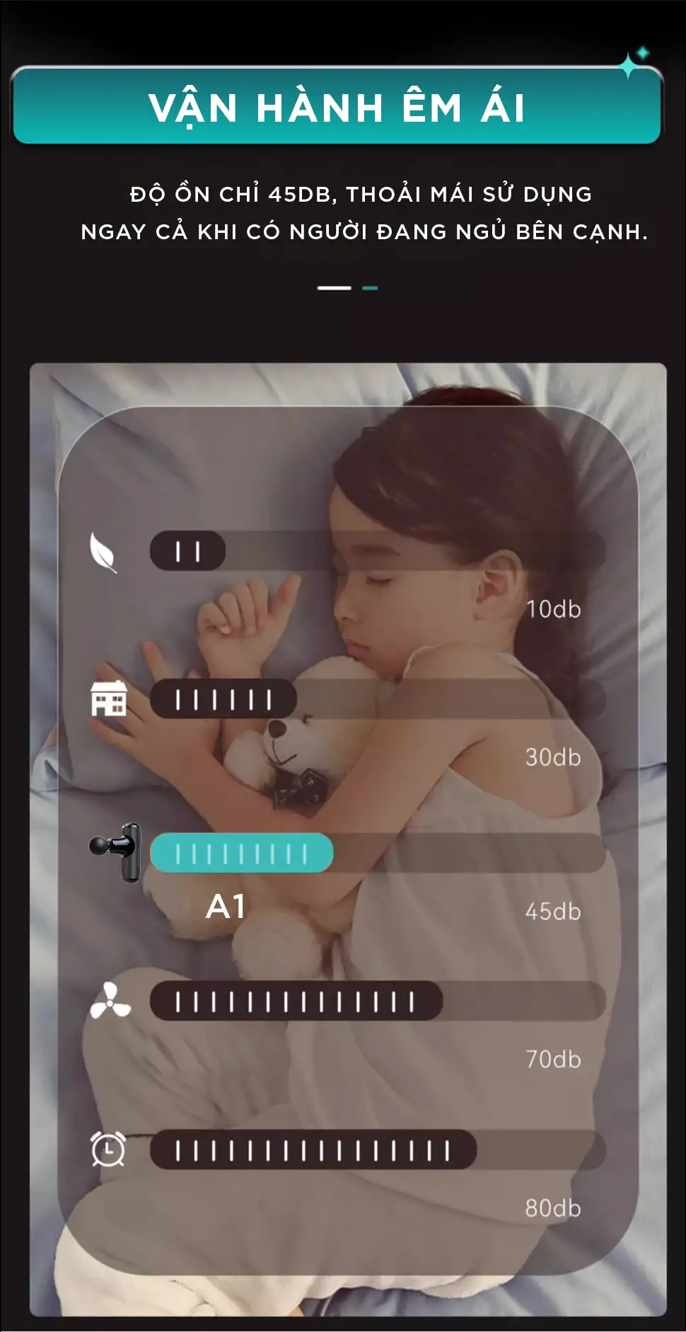 Súng Massage Cầm Tay Mini KINGTECH A1 có động cơ êm ái chỉ 45dB
