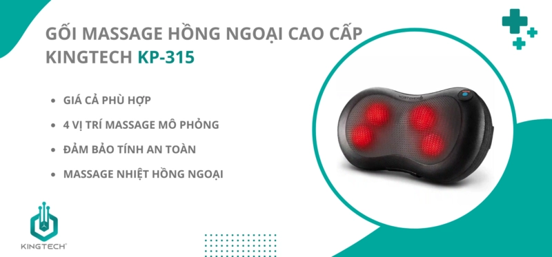 Gối massage hồng ngoại cao cấp KINGTECH KP-315