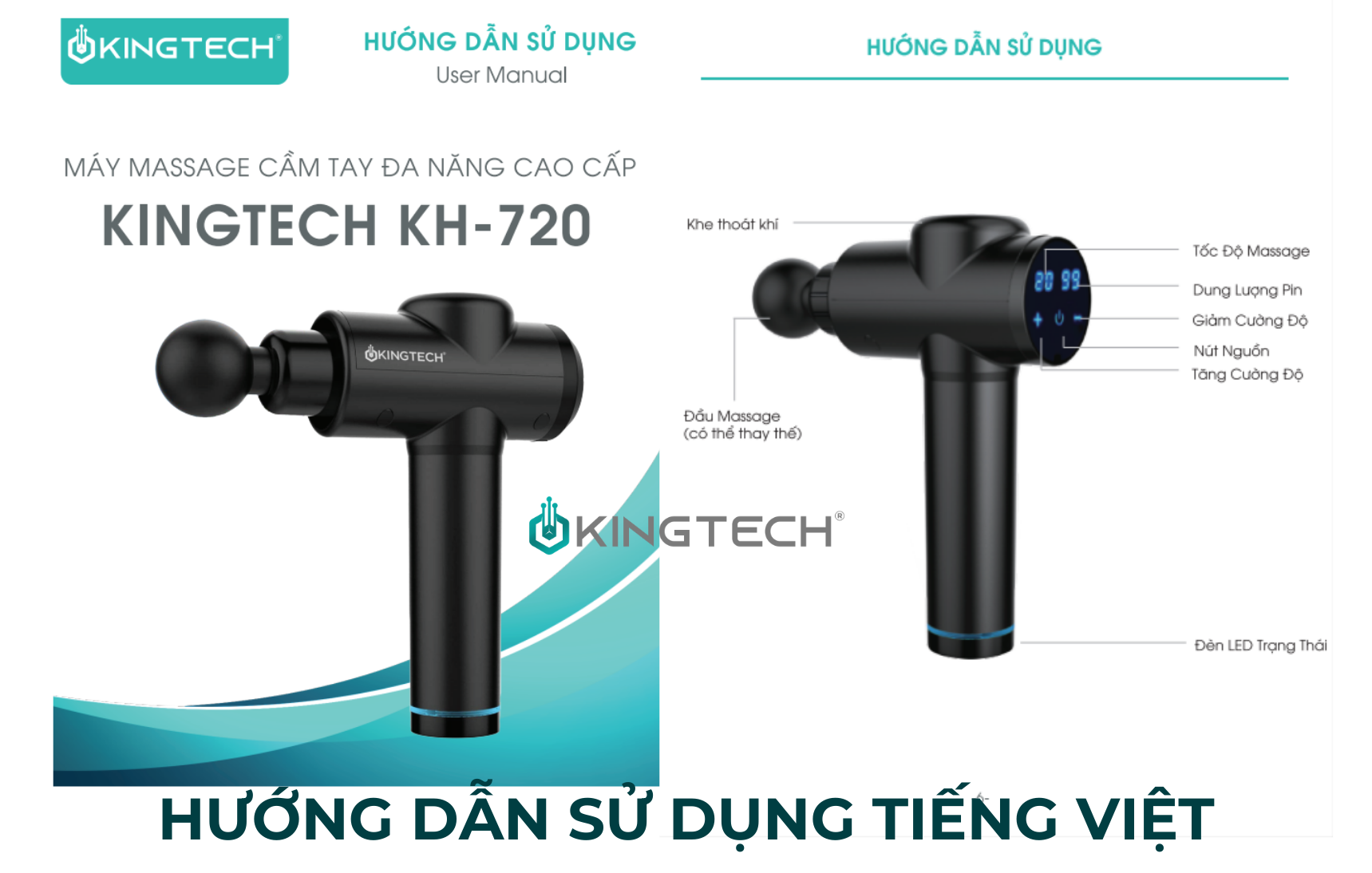 Đánh giá chi tiết súng massage Kingtech KH-720