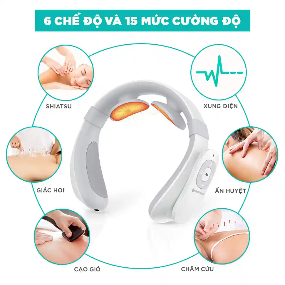 Máy Massage Cổ Xung điện KINGTECH ST-304 chế độ, cường độ