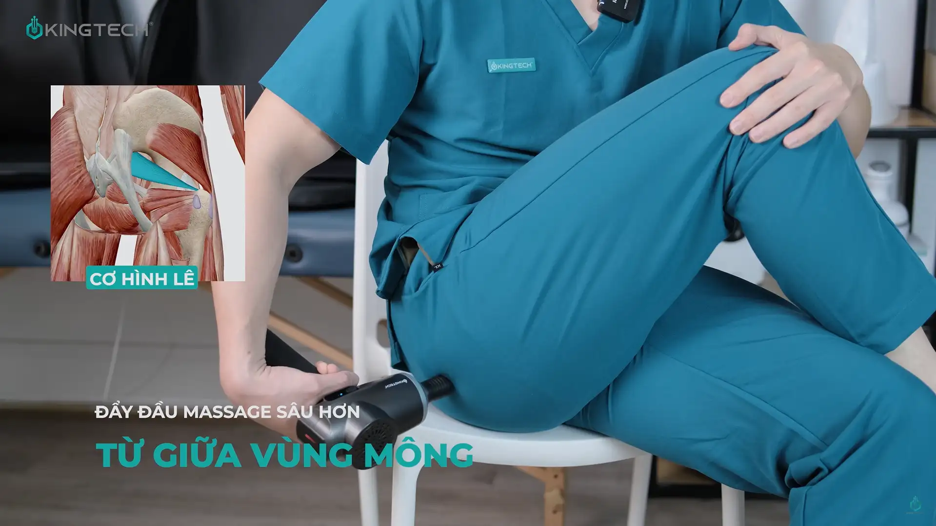 Cách sử dụng súng massage cho hội chứng cơ hình lê