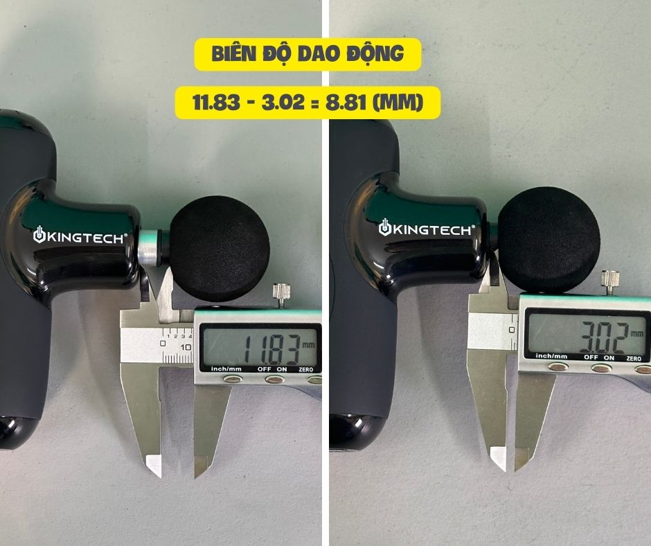 biên độ dao động súng massage mini A1