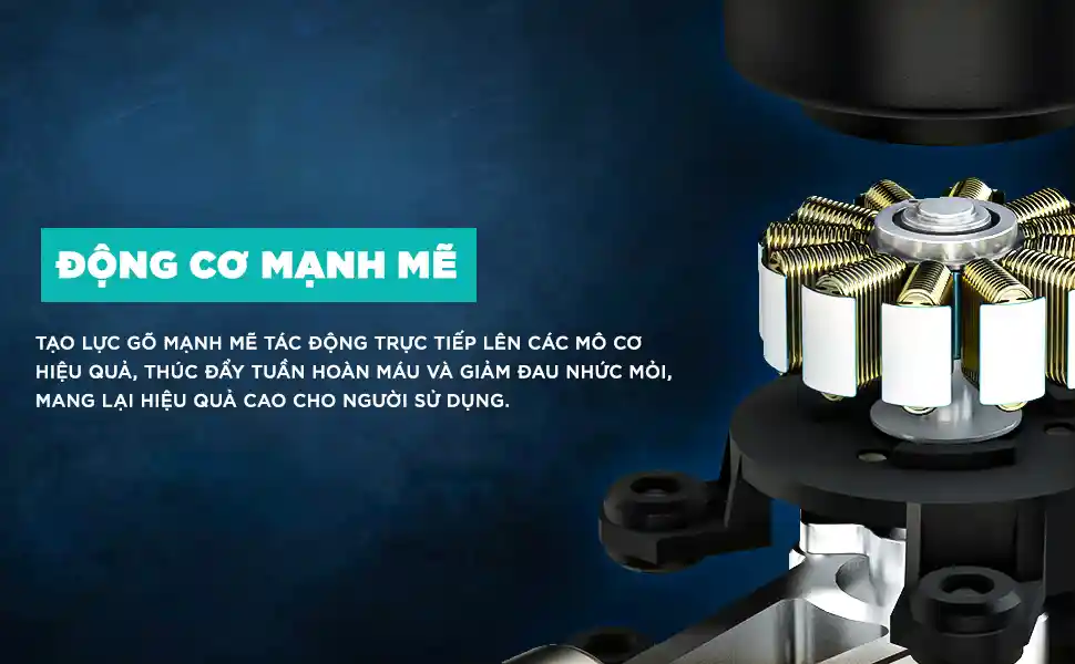 Súng Massage Cầm Tay Đa Năng Cao Cấp KINGTECH KH-720 động cơ mạnh mẽ