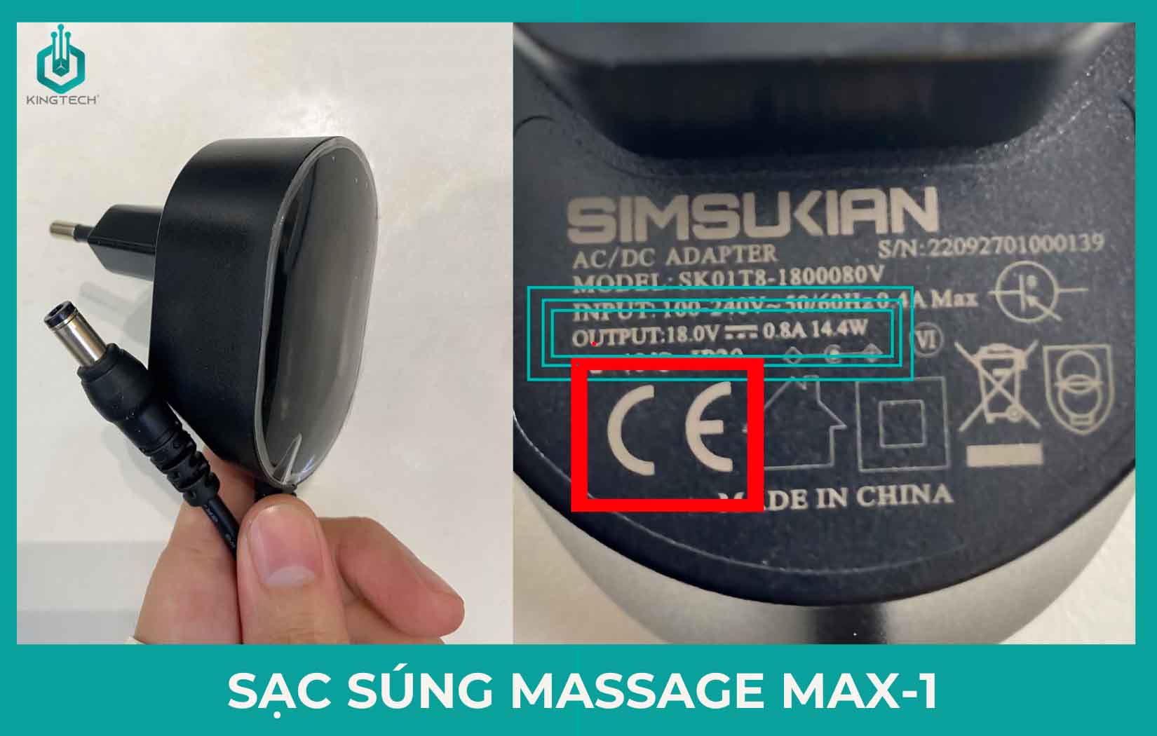Các lưu ý về sạc súng massage của KINGTECH